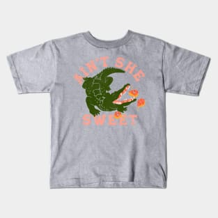 Ain't She Sweet Alligator & Donuts Design Kids T-Shirt